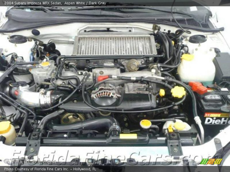Aspen White / Dark Gray 2004 Subaru Impreza WRX Sedan