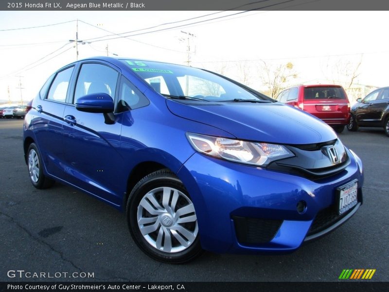 Aegean Blue Metallic / Black 2015 Honda Fit LX