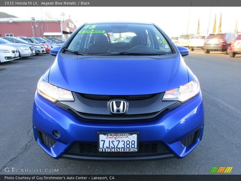 Aegean Blue Metallic / Black 2015 Honda Fit LX