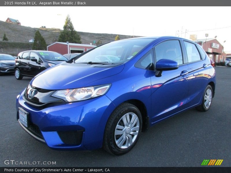 Aegean Blue Metallic / Black 2015 Honda Fit LX