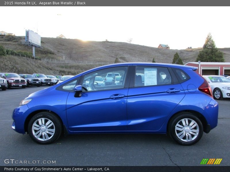 Aegean Blue Metallic / Black 2015 Honda Fit LX