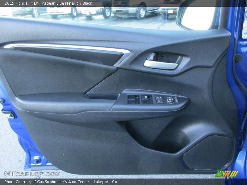 Aegean Blue Metallic / Black 2015 Honda Fit LX