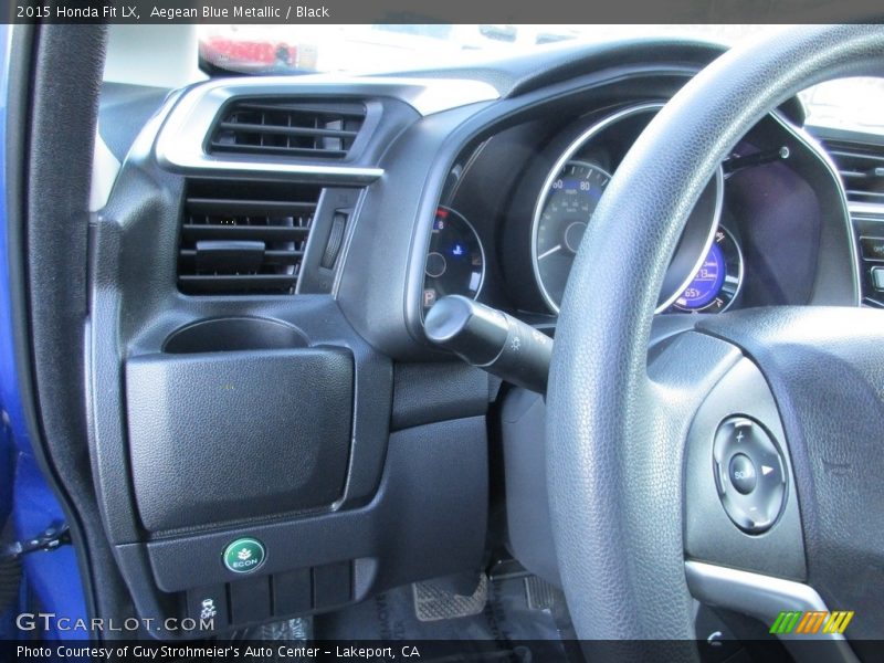 Aegean Blue Metallic / Black 2015 Honda Fit LX