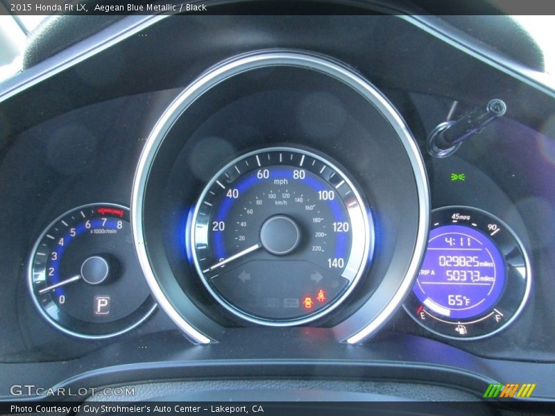 Aegean Blue Metallic / Black 2015 Honda Fit LX