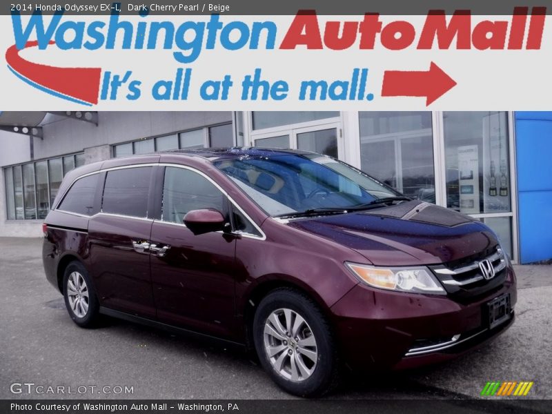 Dark Cherry Pearl / Beige 2014 Honda Odyssey EX-L