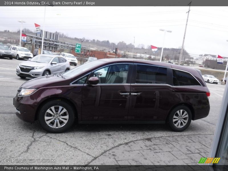 Dark Cherry Pearl / Beige 2014 Honda Odyssey EX-L