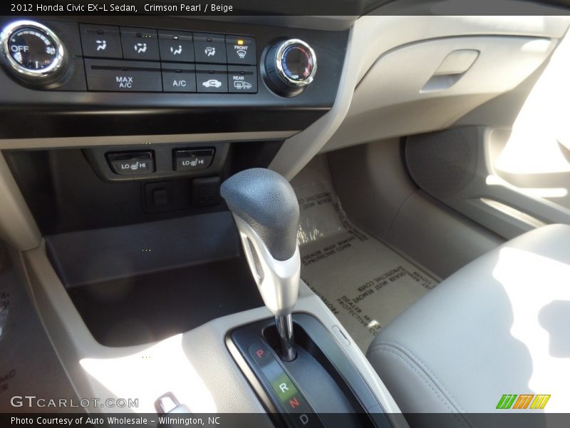 Crimson Pearl / Beige 2012 Honda Civic EX-L Sedan