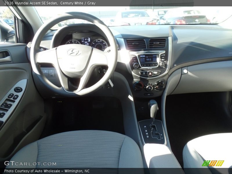 Century White / Gray 2016 Hyundai Accent SE Sedan