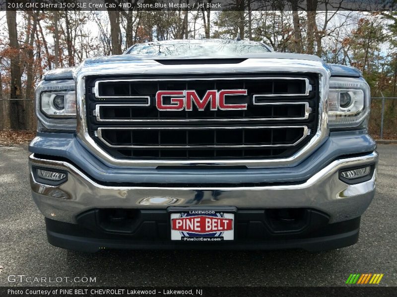 Stone Blue Metallic / Jet Black 2016 GMC Sierra 1500 SLE Crew Cab 4WD