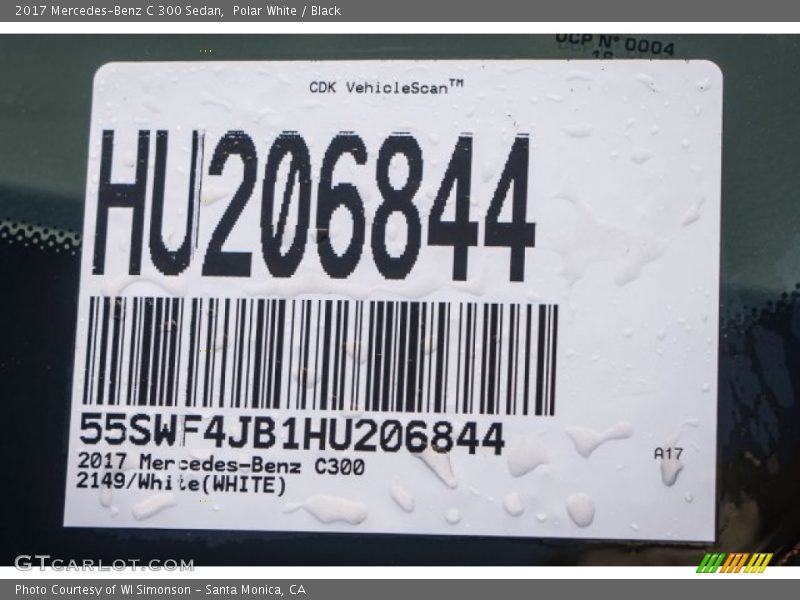 Polar White / Black 2017 Mercedes-Benz C 300 Sedan