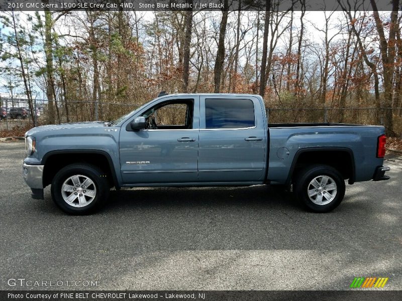 Stone Blue Metallic / Jet Black 2016 GMC Sierra 1500 SLE Crew Cab 4WD