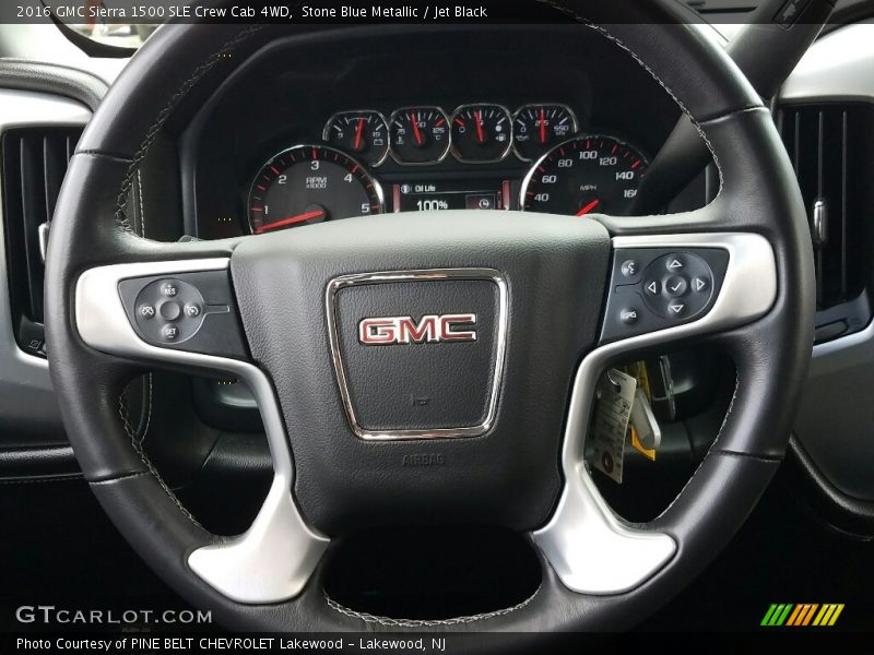 Stone Blue Metallic / Jet Black 2016 GMC Sierra 1500 SLE Crew Cab 4WD