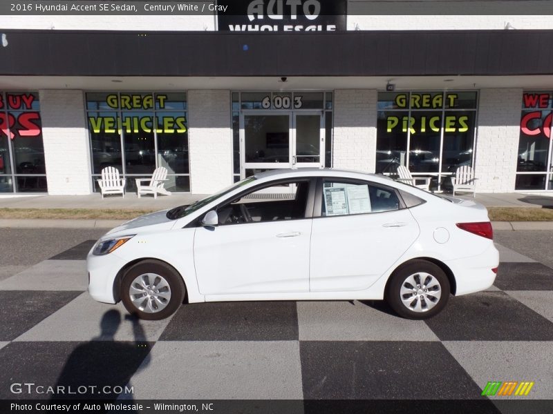 Century White / Gray 2016 Hyundai Accent SE Sedan
