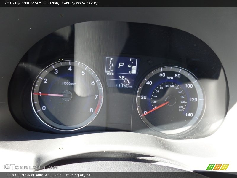 Century White / Gray 2016 Hyundai Accent SE Sedan