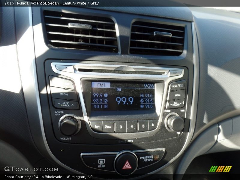 Century White / Gray 2016 Hyundai Accent SE Sedan