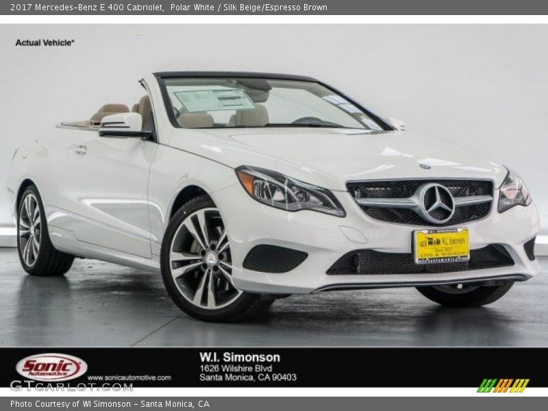 Polar White / Silk Beige/Espresso Brown 2017 Mercedes-Benz E 400 Cabriolet