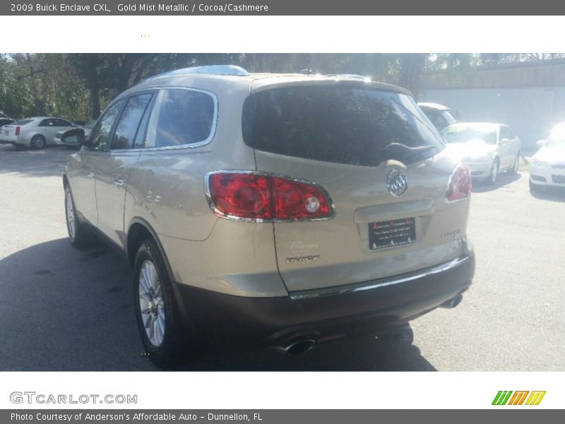 Gold Mist Metallic / Cocoa/Cashmere 2009 Buick Enclave CXL