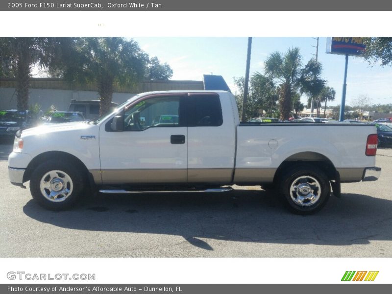 Oxford White / Tan 2005 Ford F150 Lariat SuperCab