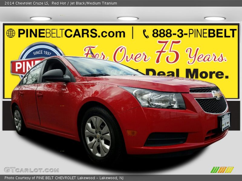Red Hot / Jet Black/Medium Titanium 2014 Chevrolet Cruze LS