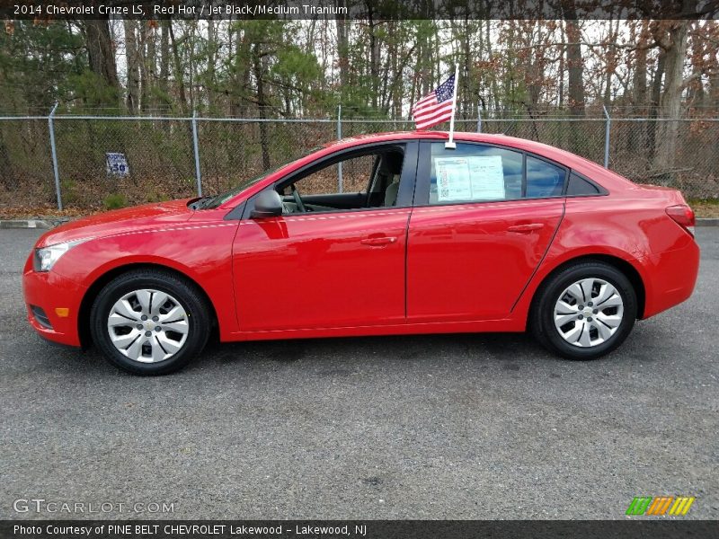 Red Hot / Jet Black/Medium Titanium 2014 Chevrolet Cruze LS