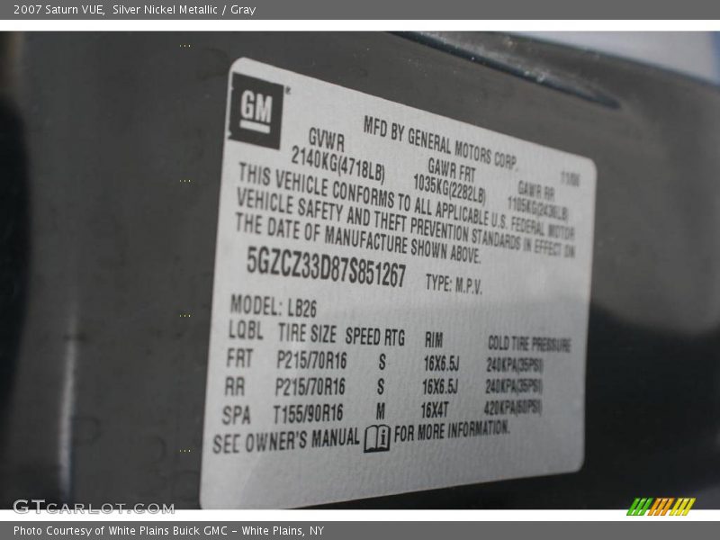 Silver Nickel Metallic / Gray 2007 Saturn VUE