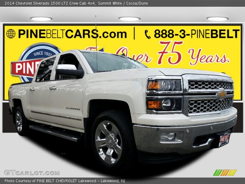 Summit White / Cocoa/Dune 2014 Chevrolet Silverado 1500 LTZ Crew Cab 4x4