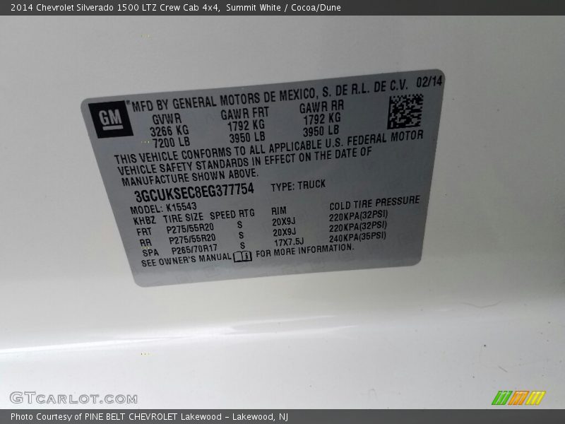 Summit White / Cocoa/Dune 2014 Chevrolet Silverado 1500 LTZ Crew Cab 4x4