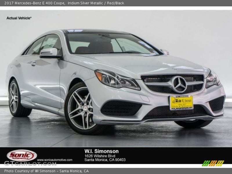 Iridium Silver Metallic / Red/Black 2017 Mercedes-Benz E 400 Coupe