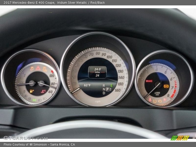 Iridium Silver Metallic / Red/Black 2017 Mercedes-Benz E 400 Coupe
