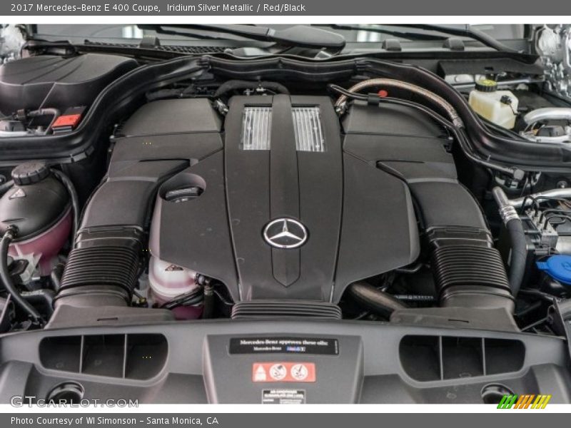 Iridium Silver Metallic / Red/Black 2017 Mercedes-Benz E 400 Coupe
