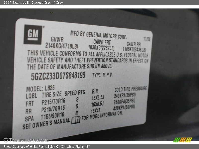 Cypress Green / Gray 2007 Saturn VUE