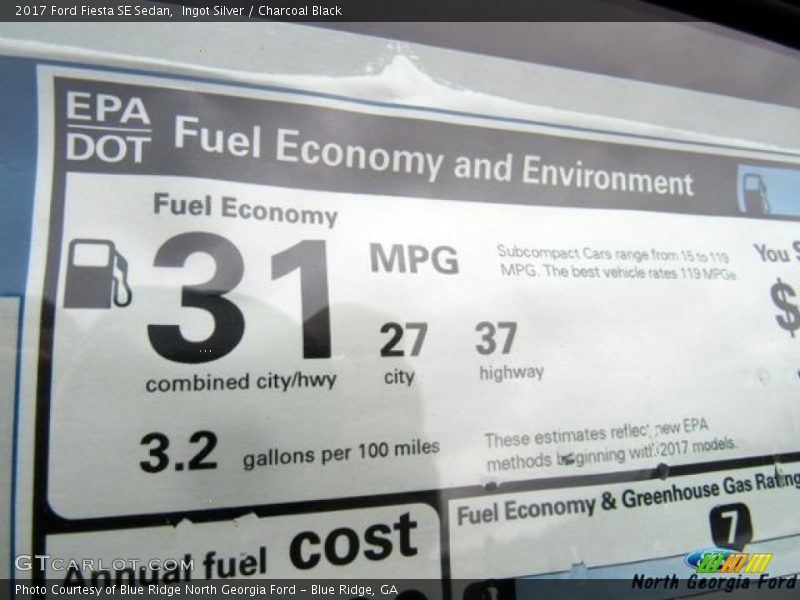 Ingot Silver / Charcoal Black 2017 Ford Fiesta SE Sedan