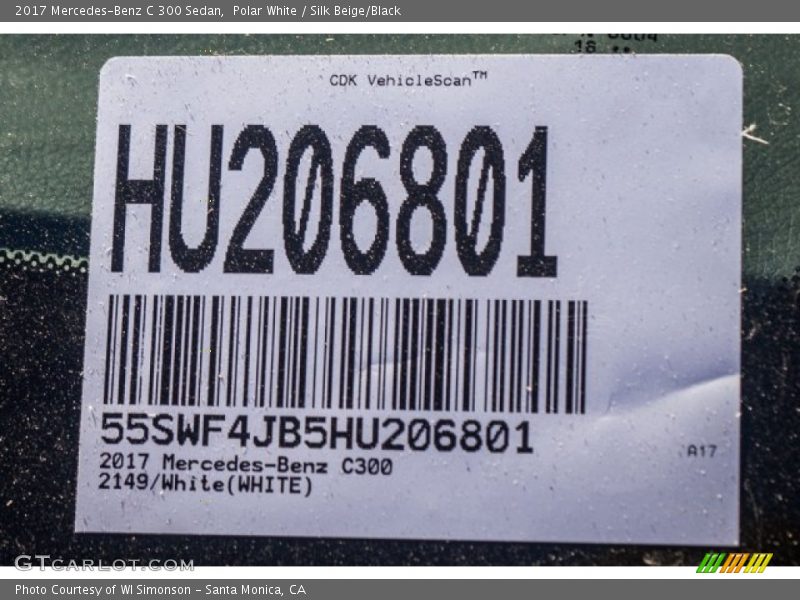 Polar White / Silk Beige/Black 2017 Mercedes-Benz C 300 Sedan