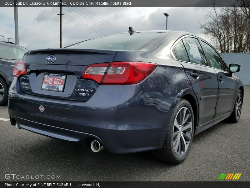 Carbide Gray Metallic / Slate Black 2017 Subaru Legacy 3.6R Limited