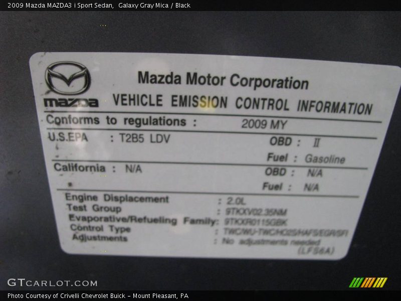 Galaxy Gray Mica / Black 2009 Mazda MAZDA3 i Sport Sedan