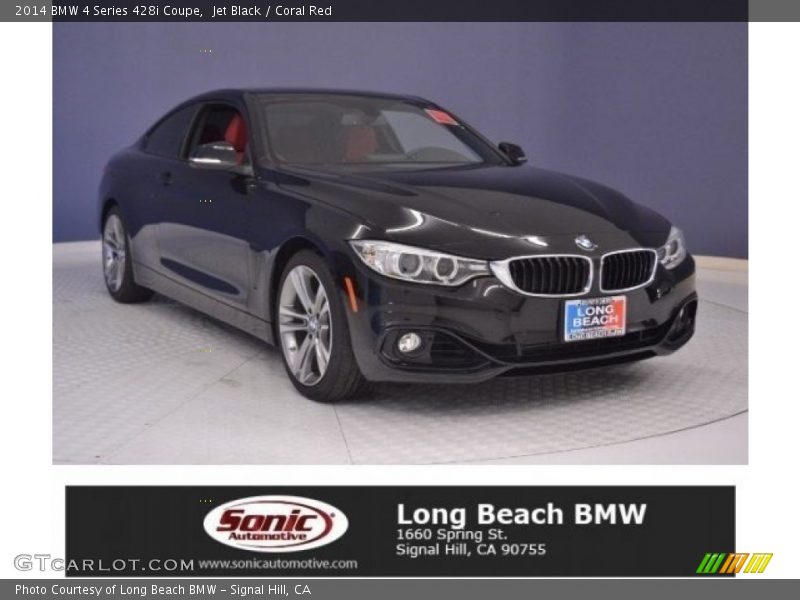 Jet Black / Coral Red 2014 BMW 4 Series 428i Coupe