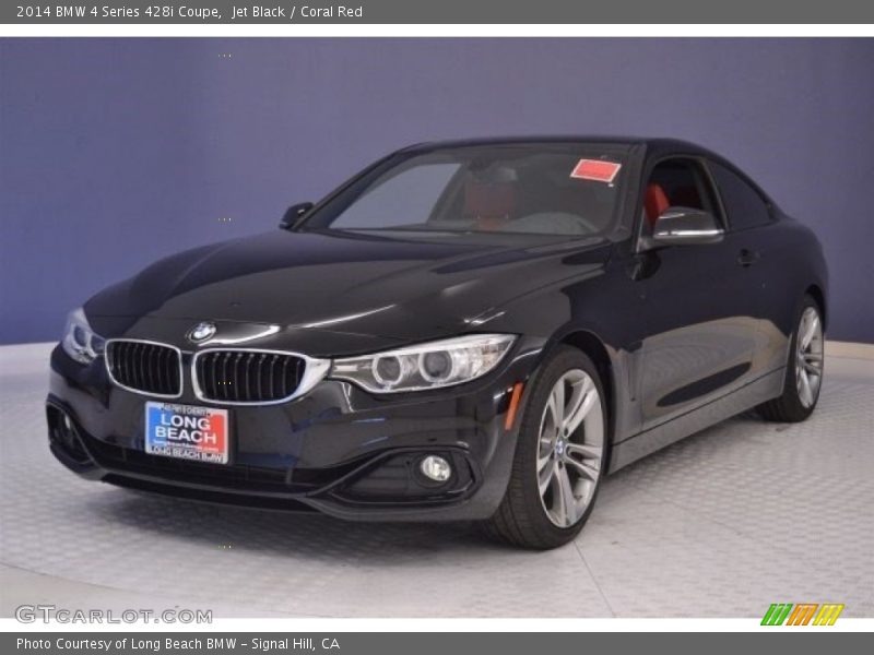 Jet Black / Coral Red 2014 BMW 4 Series 428i Coupe