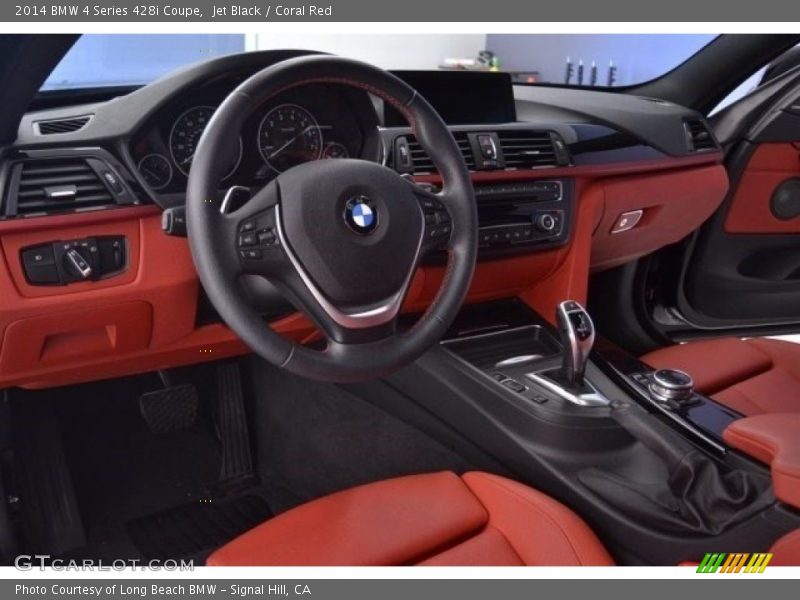 Jet Black / Coral Red 2014 BMW 4 Series 428i Coupe