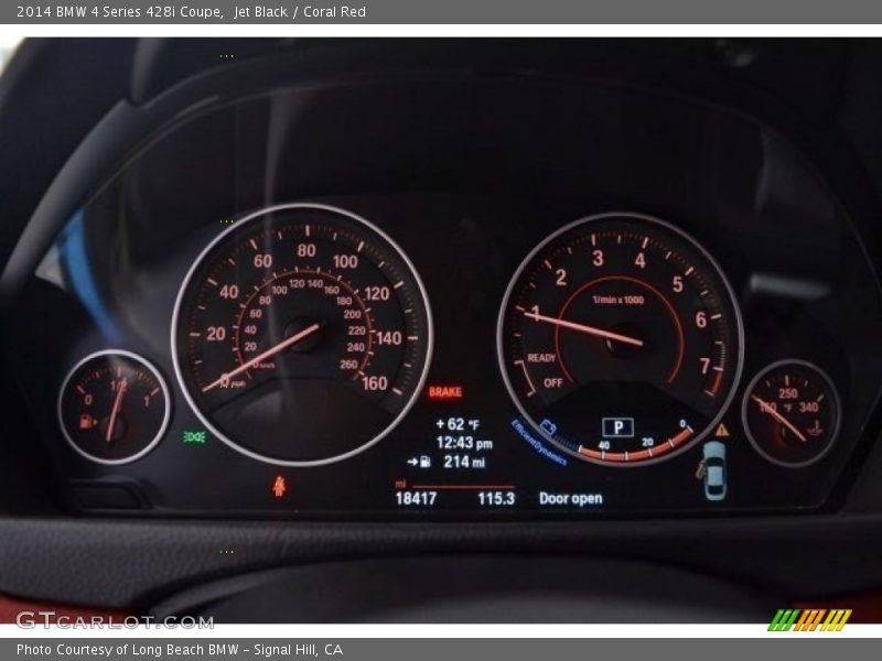 Jet Black / Coral Red 2014 BMW 4 Series 428i Coupe