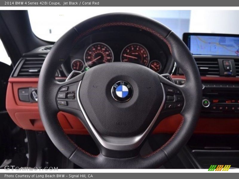 Jet Black / Coral Red 2014 BMW 4 Series 428i Coupe