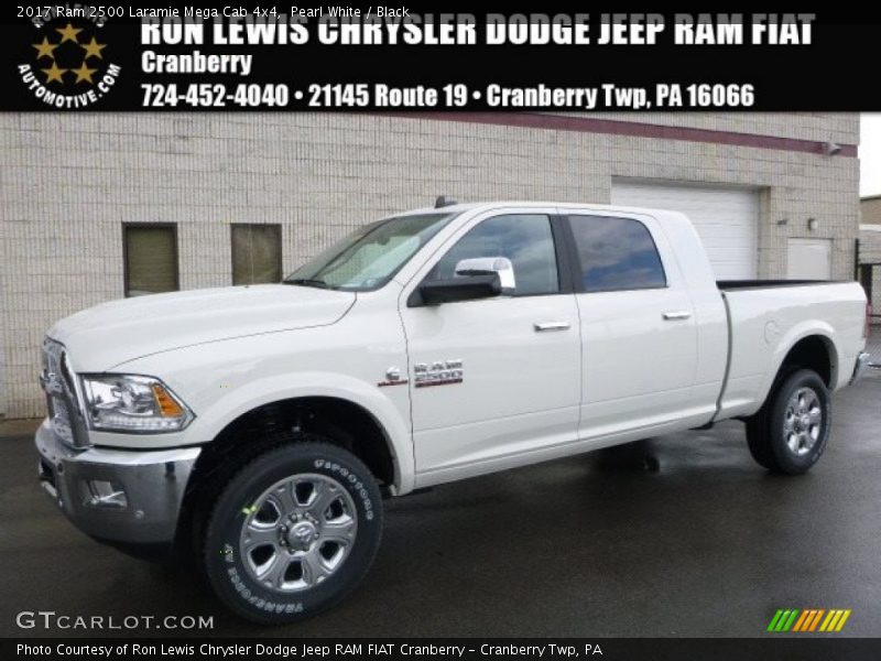 Pearl White / Black 2017 Ram 2500 Laramie Mega Cab 4x4