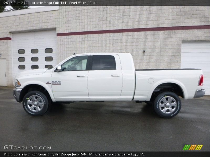 Pearl White / Black 2017 Ram 2500 Laramie Mega Cab 4x4