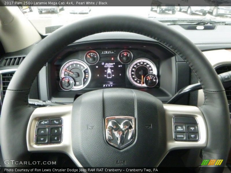 Pearl White / Black 2017 Ram 2500 Laramie Mega Cab 4x4