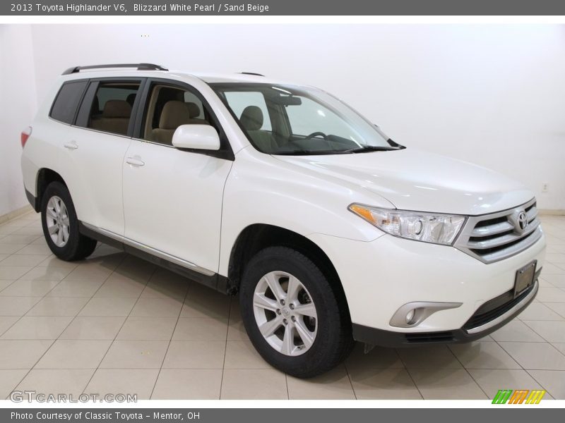 Blizzard White Pearl / Sand Beige 2013 Toyota Highlander V6