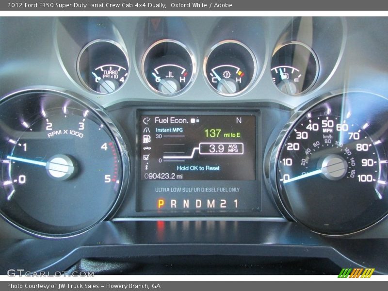 Oxford White / Adobe 2012 Ford F350 Super Duty Lariat Crew Cab 4x4 Dually