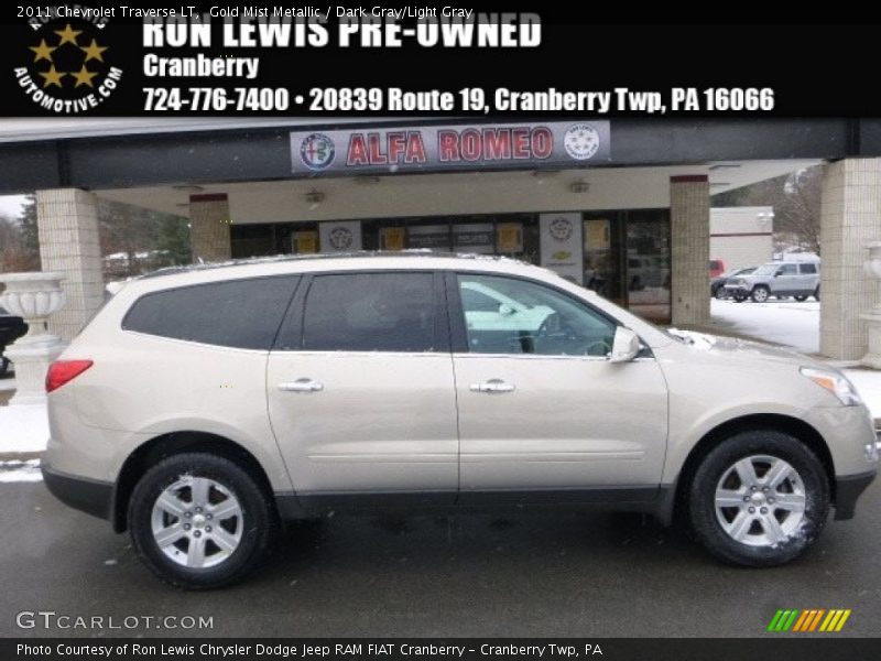 Gold Mist Metallic / Dark Gray/Light Gray 2011 Chevrolet Traverse LT