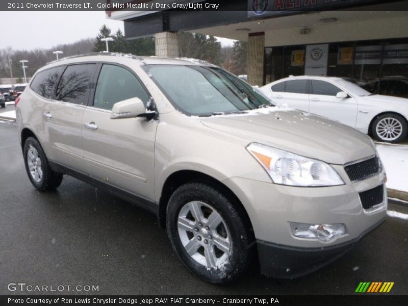 Gold Mist Metallic / Dark Gray/Light Gray 2011 Chevrolet Traverse LT