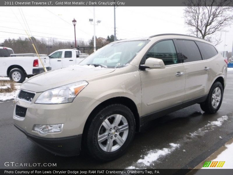 Gold Mist Metallic / Dark Gray/Light Gray 2011 Chevrolet Traverse LT
