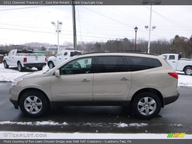 Gold Mist Metallic / Dark Gray/Light Gray 2011 Chevrolet Traverse LT