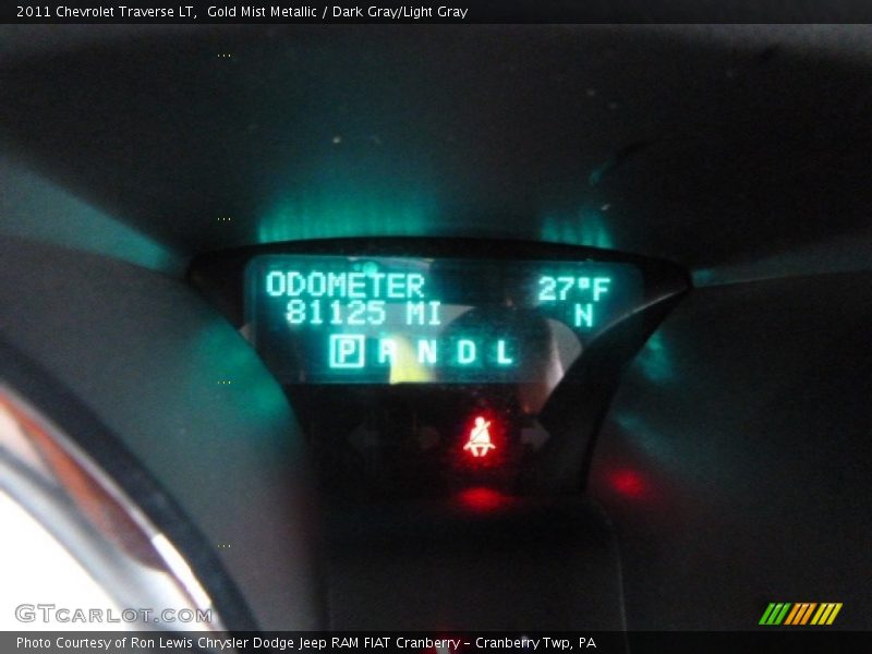 Gold Mist Metallic / Dark Gray/Light Gray 2011 Chevrolet Traverse LT